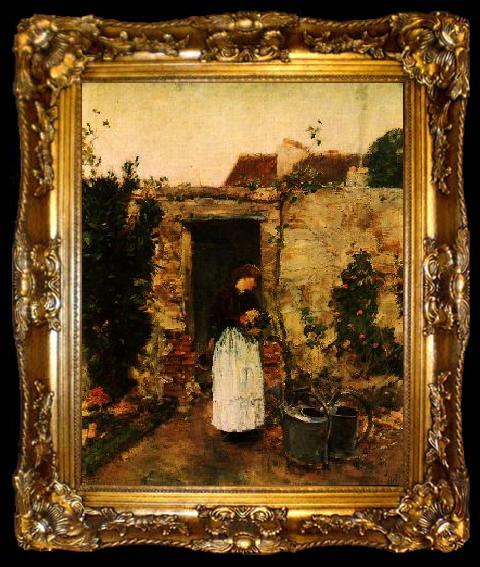 framed  Childe Hassam The Garden Door, ta009-2